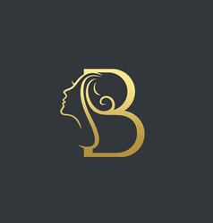 Letter b beauty face logo design icon Royalty Free Vector