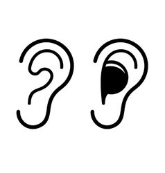 Ear hearing aid deaf problem icons set Royalty Free Vector