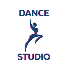 Dance studio logo dancer logotype Royalty Free Vector Image