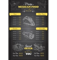 Food from mexico menu poster Royalty Free Vector Image