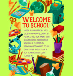 Welcome back to school greeting card with place Vector Image