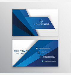 Modern blue and white business card template Vector Image