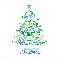 Handwritten holiday star card word cloud design Vector Image