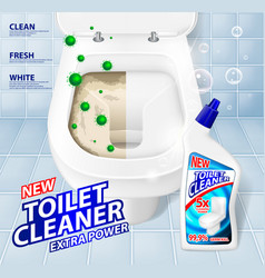 Bathroom cleaners ad poster spray bottle mockup Vector Image