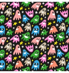 Halloween seamless pattern with ghosts Royalty Free Vector