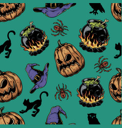 Vintage halloween concept cauldron royalty free vector image