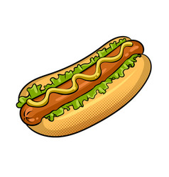 Hot dog fast food pop art style Royalty Free Vector Image