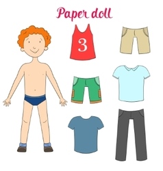 Paper doll boy and clothes Royalty Free Vector Image