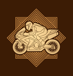 Motorcycle racing side view graphic Royalty Free Vector