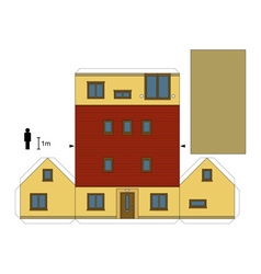 Paper model of a small low house Royalty Free Vector Image