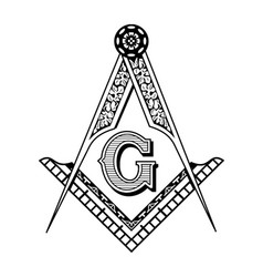 Masonic freemasonry emblem icon logo Royalty Free Vector