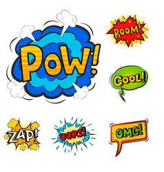 Pop art comic speech bubble boom effects Vector Image