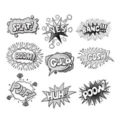 Set of pop art style colorful comic exclamations Vector Image