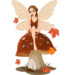 Fairy on the mushroom Royalty Free Vector Image