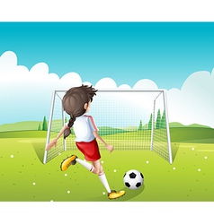 Outlined soccer girl Royalty Free Vector Image