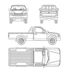 Car pickup truck 5 passengers Royalty Free Vector Image