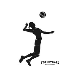 Volleyball player silhouette volleyball player Vector Image