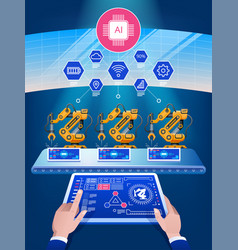 Infographics smart industry 40 artificial Vector Image