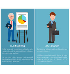 Different expressions of senior businessman Vector Image