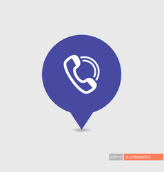 Phone handset pin map icon Royalty Free Vector Image