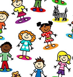 Stick-figure-ethnic-diversity-kids-t Royalty Free Vector