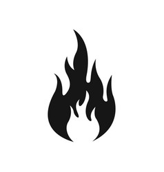 Fire flames icon fire silhouette and black fire Vector Image