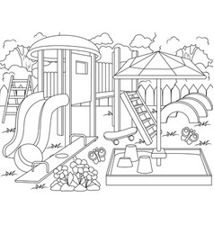 Children playground coloring Royalty Free Vector Image