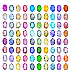 Set of precious stones of different cuts and Vector Image