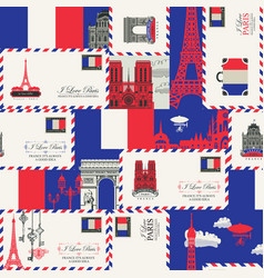 Stamps on the theme of France Royalty Free Vector Image