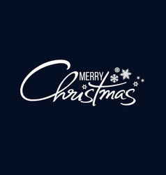 Merry christmas handwritten lettering white text Vector Image