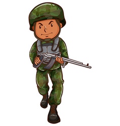 A brave soldier showing a hand respect Royalty Free Vector