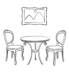 Sketched table Table sketch Royalty Free Vector Image