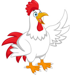 Rooster cartoon giving thumb up Royalty Free Vector Image