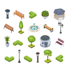 Park or garden design elements Royalty Free Vector Image