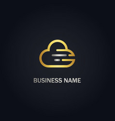 Cloud abstract technology gold logo Royalty Free Vector