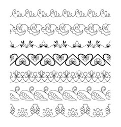 Collection black line bow sketch style Royalty Free Vector