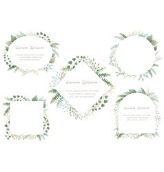 Watercolor wreath with green eucalyptus Royalty Free Vector