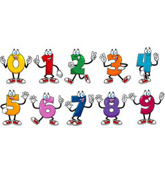 Friendly cartoon numbers set Royalty Free Vector Image