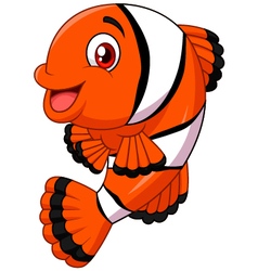 Cute clown fish cartoon Royalty Free Vector Image