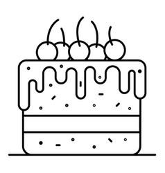 Download First birthday cake icon outline style Royalty Free Vector