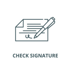 Check signature line icon concept signature Vector Image