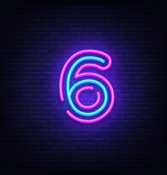 Number six created from text Royalty Free Vector Image