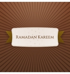 Ramadan kareem greeting tag with text vector