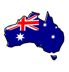 Simplified map of australia outline fill and Vector Image