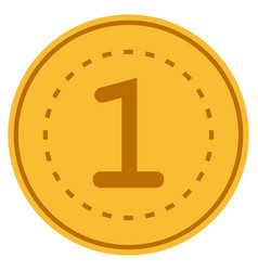 One gold coin Royalty Free Vector Image - VectorStock