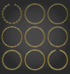 Decorative rectangle gold frames and borders set Vector Image