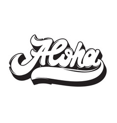 Hawaii hanwritten lettering made in 90s style Vector Image