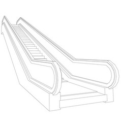 Wire-frame escalator front view Royalty Free Vector Image