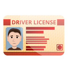 Driver license icon cartoon style Royalty Free Vector Image