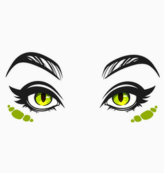 Beautiful cute female eyes in cartoon style Vector Image